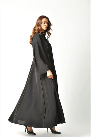 Olive colored knitted abaya 