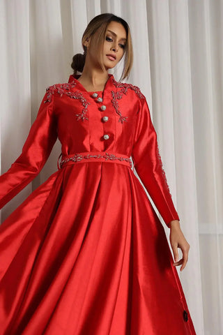 Luxury Women's Crystal Jacquard Set - Handcrafted Design with Belt