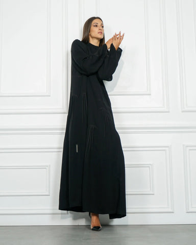 Plain double cloche abaya made of fabric similar to Nada, exclusive to Tahani Boutique 