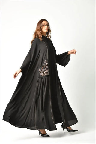 Practical design abaya with colorful pocket 