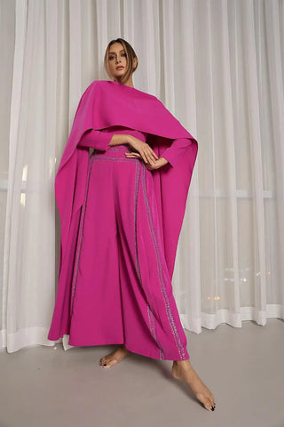 Women's Gemsuit Set with Shawl - Handmade Crepe Set