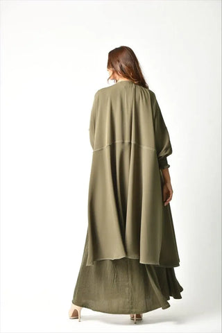 Colorful Italian crepe abaya 