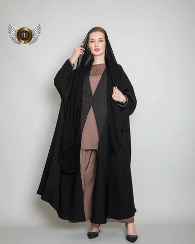 Plain shoulder abaya 