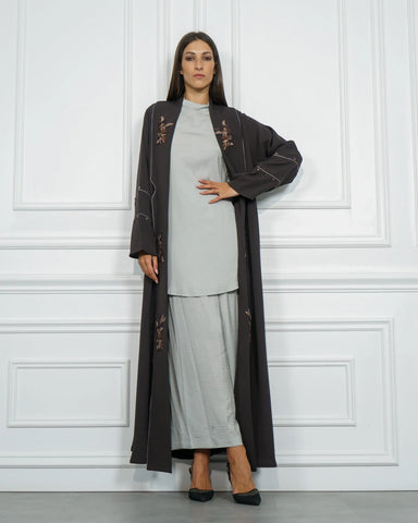 Colorful double cloche abaya - crepe fabric from Tahani Boutique 