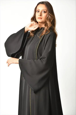 Olive colored knitted abaya 