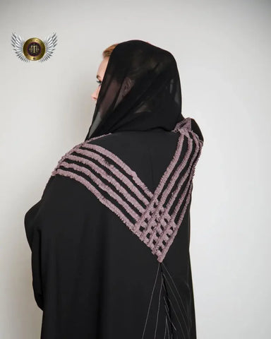 Purple shoulder abaya