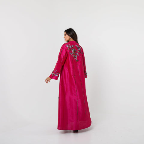 دراعة كويتية فاخرة - مشغولة يدوياً بالريسم والخرز والترتر | شانتون إيطالي - tahaniboutique