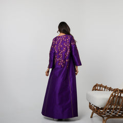 دراعة كويتية فاخرة جداً - بتطريز الريسم | قماش شانتون إيطالي - tahaniboutique