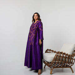 دراعة كويتية فاخرة جداً - بتطريز الريسم | قماش شانتون إيطالي - tahaniboutique