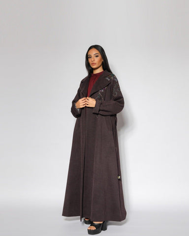 جاكيت جوخ ناعم مشغول شك يدوي - tahaniboutique