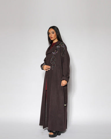 جاكيت جوخ ناعم مشغول شك يدوي - tahaniboutique