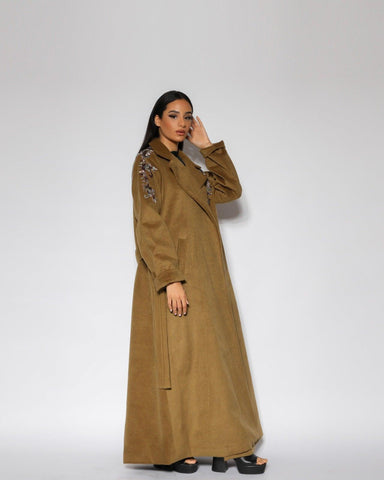 جاكيت نسائي شتوي من الجوخ - خياطة دبل وشك يدوي - tahaniboutique