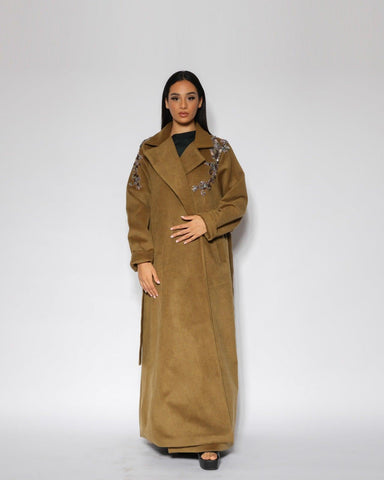 جاكيت نسائي شتوي من الجوخ - خياطة دبل وشك يدوي - tahaniboutique