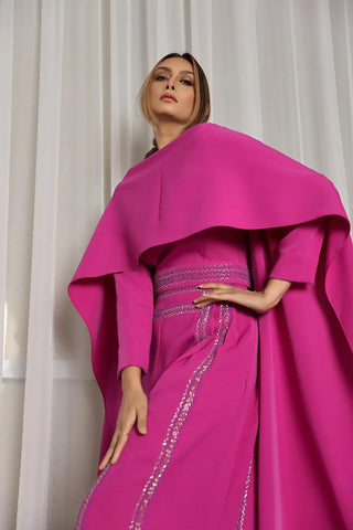Women's Gemsuit Set with Shawl - Handmade Crepe Set