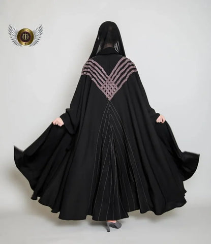 Purple shoulder abaya