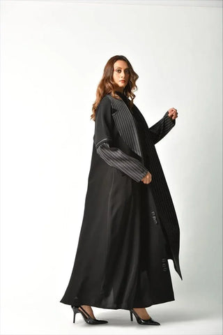 Tahani Boutique front trim blazer abaya