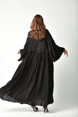 Formal abaya with lace and sequins 