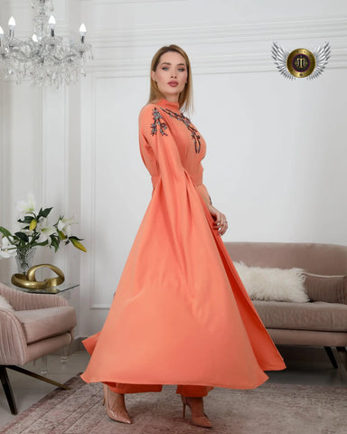 Luxury Women's Sets - 2-Piece Hand-Crepe Gemsuit Set