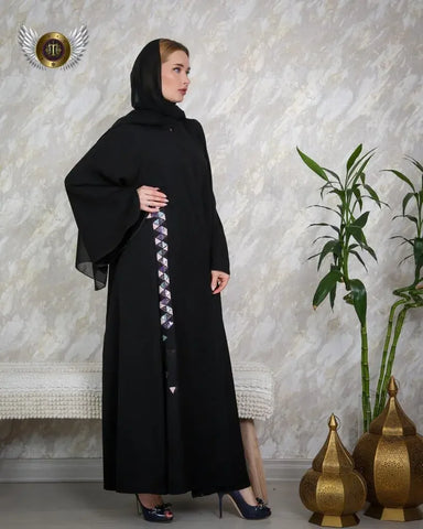 Lightly pleated occasion abaya 