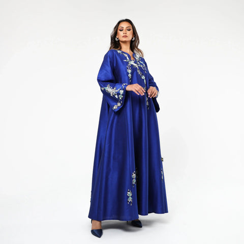 Very luxurious hand-embroidered dress with embroidery, beads and pearls