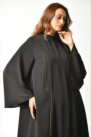 Olive colored knitted abaya 
