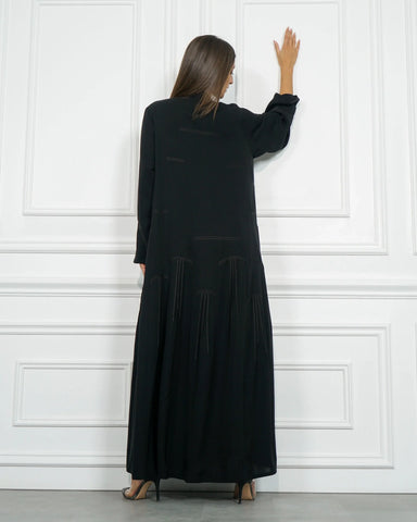 Plain double cloche abaya made of fabric similar to Nada, exclusive to Tahani Boutique 