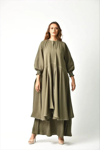 Colorful Italian crepe abaya 