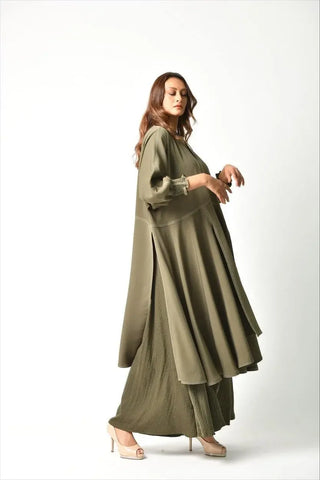 Colorful Italian crepe abaya 