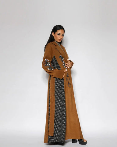 Women's winter wool jacket - hand-stitched and double-stitched