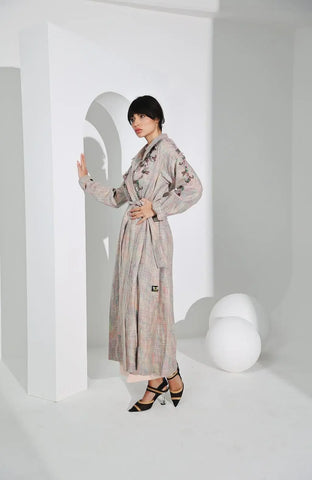 Luxury women's wool jacket - hand-stitched