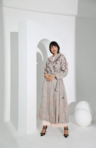 Luxury women's wool jacket - hand-stitched
