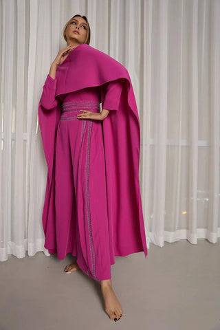Women's Gemsuit Set with Shawl - Handmade Crepe Set