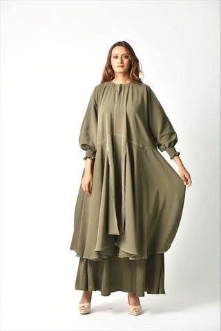 Colorful Italian crepe abaya 