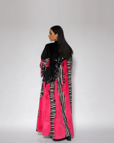 Double Cloche Shawl - Soft Wool and Velvet Blend | Hand Embroidery and Shaping (Ready-Made)