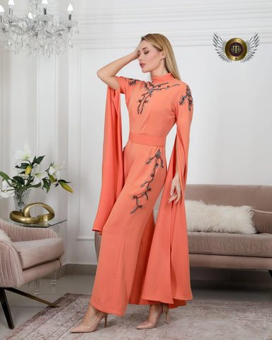 Luxury Women's Sets - 2-Piece Hand-Crepe Gemsuit Set