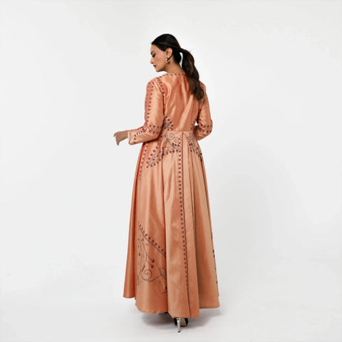 Women's dress-cut suit in Italian shantung