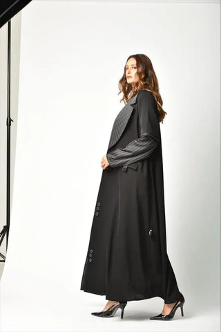 Tahani Boutique front trim blazer abaya