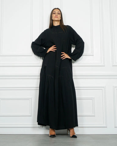Plain double cloche abaya made of fabric similar to Nada, exclusive to Tahani Boutique 