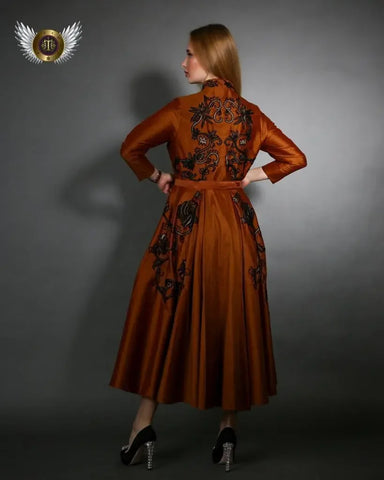 Luxury Shantung Evening Dress - Handcrafted