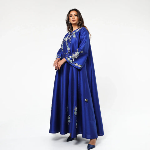 Very luxurious hand-embroidered dress with embroidery, beads and pearls