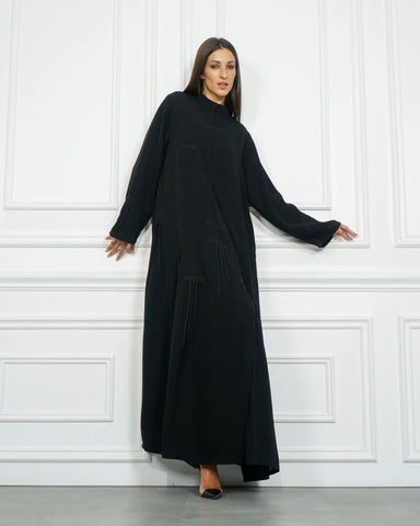 Plain double cloche abaya made of fabric similar to Nada, exclusive to Tahani Boutique 