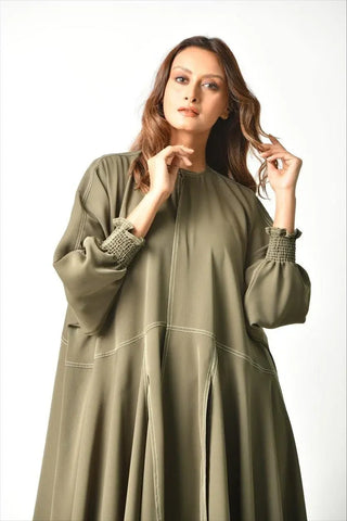 Colorful Italian crepe abaya 