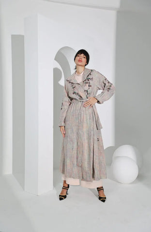 Luxury women's wool jacket - hand-stitched