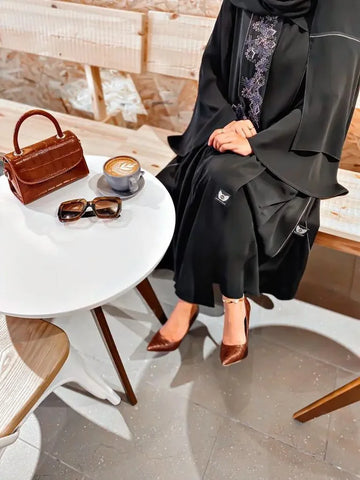 Hand embroidery occasion abaya