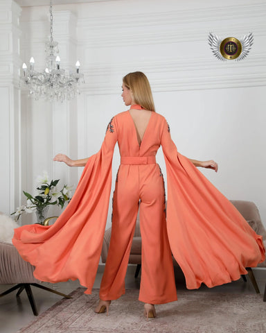 Luxury Women's Sets - 2-Piece Hand-Crepe Gemsuit Set