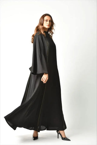Olive colored knitted abaya 