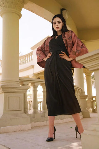 Italian Jacquard and Gazar Evening Dress - Luxurious Handmade Design
