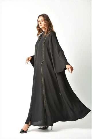 Olive colored knitted abaya 