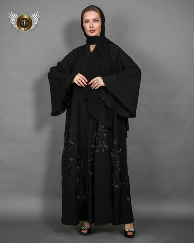 Handmade shawl abaya with wrap