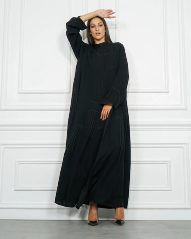 Plain double cloche abaya made of fabric similar to Nada, exclusive to Tahani Boutique 
